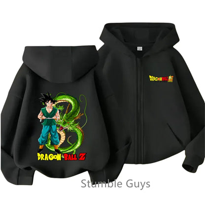 Dragonball Z Kids Goku Zipper Hoodie - Long Sleeve Casual Jacket