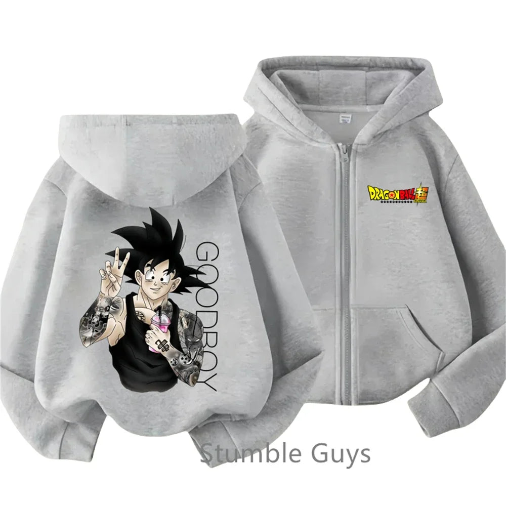 Dragonball Z Kids Goku Zipper Hoodie - Long Sleeve Casual Jacket