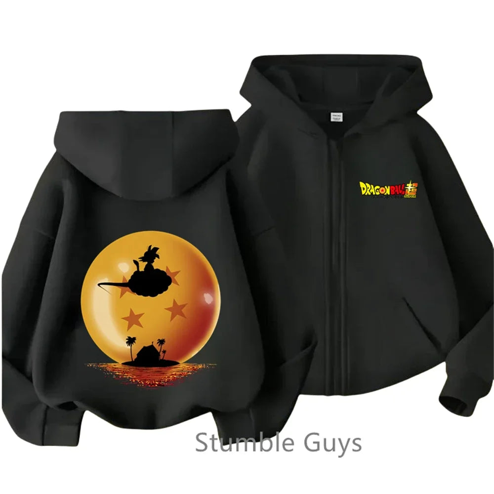 Dragonball Z Kids Goku Zipper Hoodie - Long Sleeve Casual Jacket