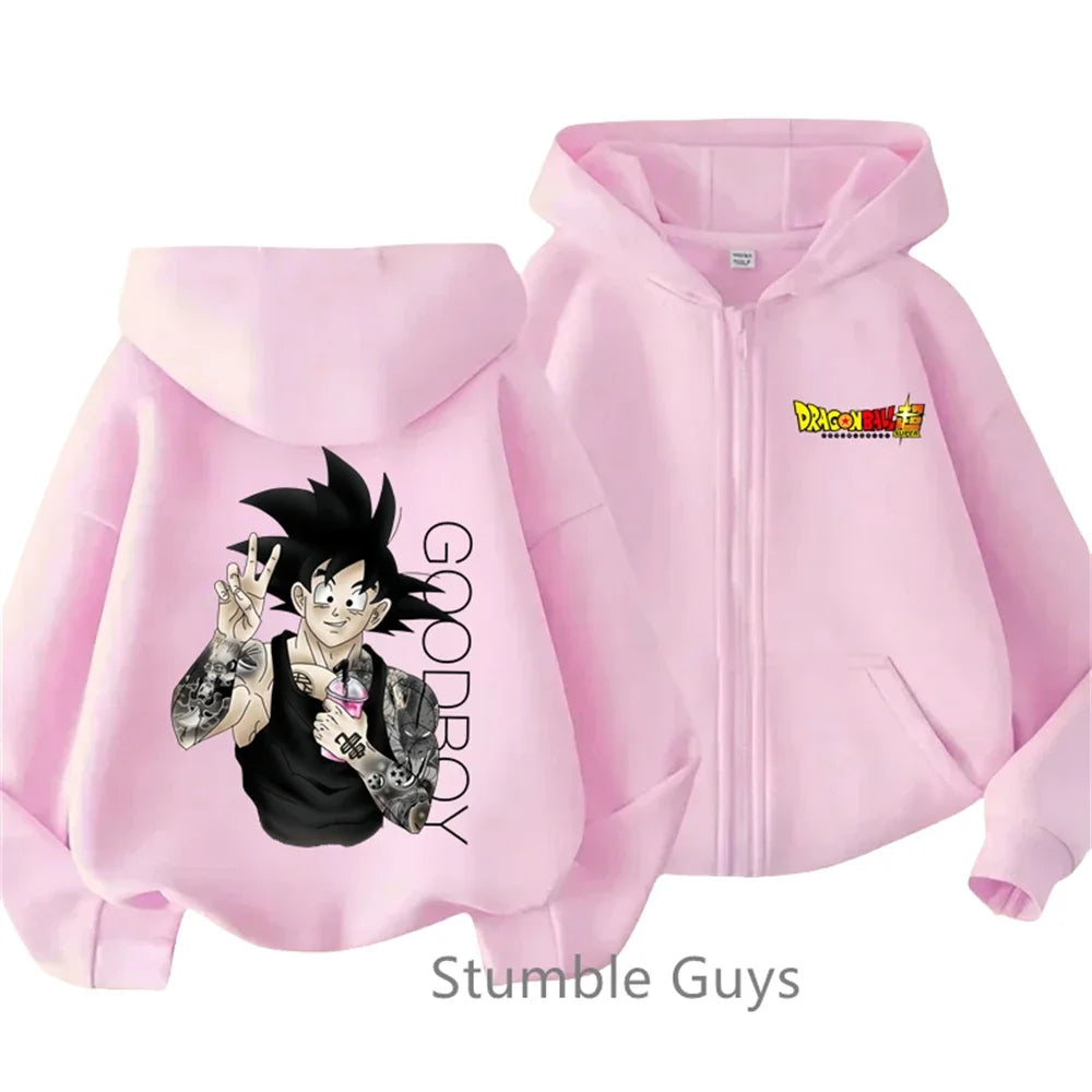 Dragonball Z Kids Goku Zipper Hoodie - Long Sleeve Casual Jacket