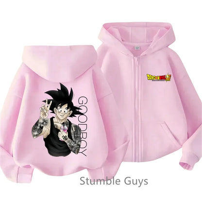 Dragonball Z Kids Goku Zipper Hoodie - Long Sleeve Casual Jacket