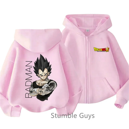 Dragonball Z Kids Goku Zipper Hoodie - Long Sleeve Casual Jacket